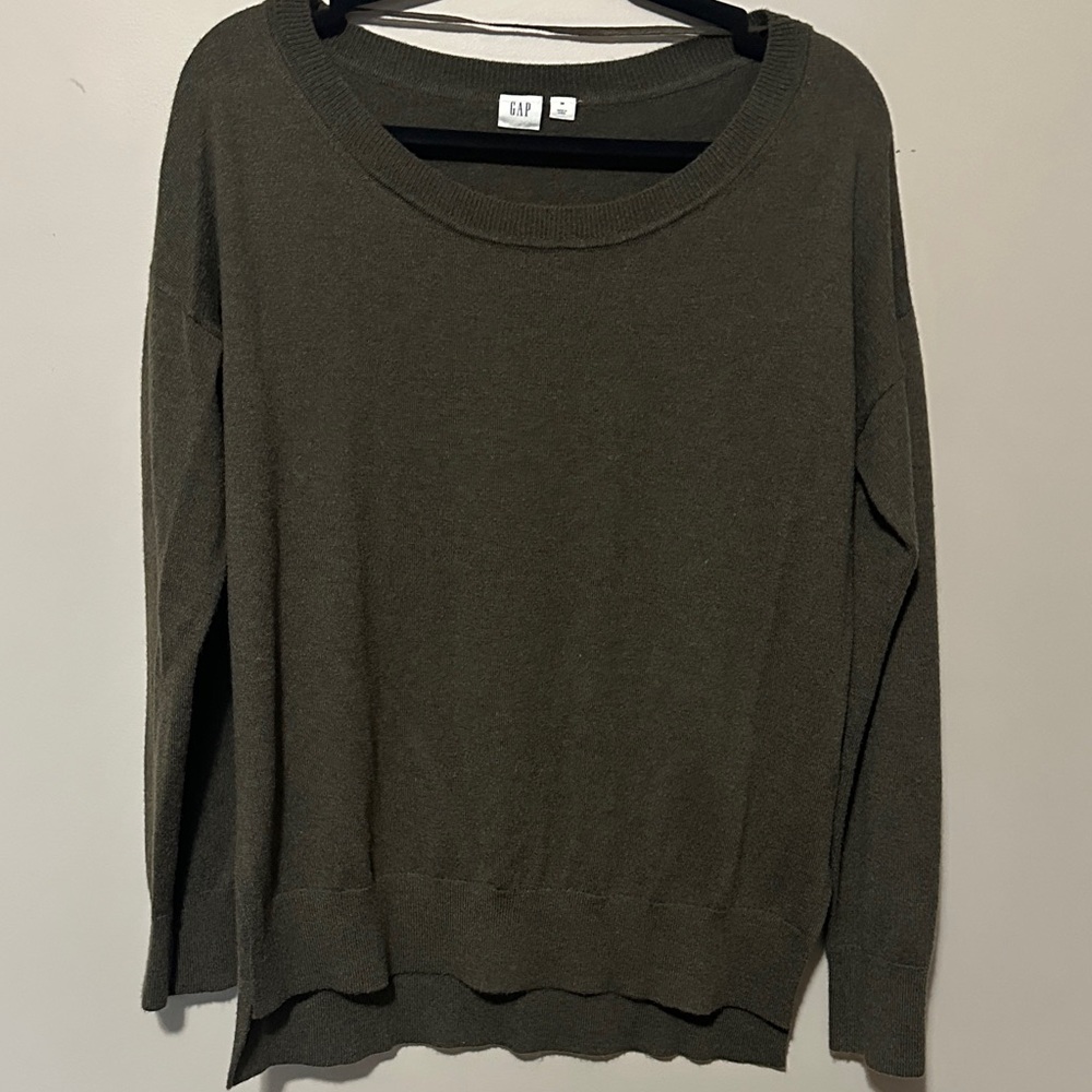GAP Olive Green Scoop Neck Knit Sweater